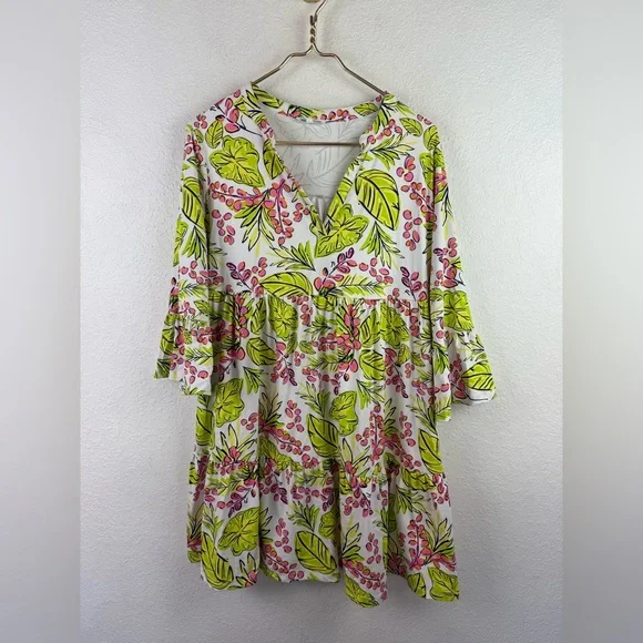 Perfect like new MARY SQUARE laguna dress in vine time lime large - Picture 2 of 15
